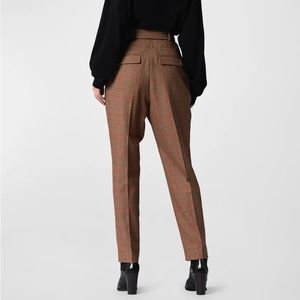 Equipment Femme Trousers Saree High-Rise Tapered Sz 10 NWT - Multi Brown Plaid